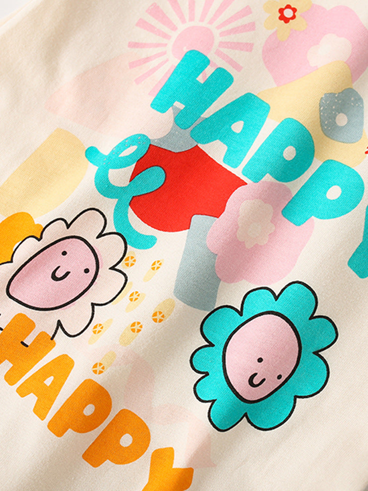 Baby And Kids Boys And Girls Cartoon Short Sleeves Top And Shorts