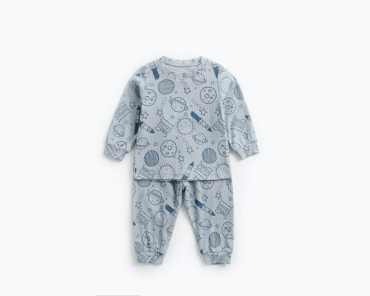 Baby 2pcs Cartoon Graphic Soft Cotton Shirt Combo Pants Sets Tracksuit