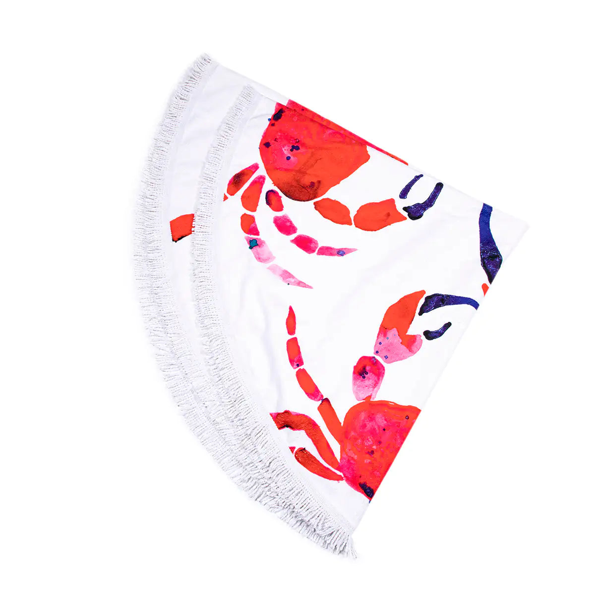Seaside Crab Large Round Towel
