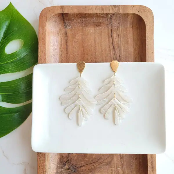 Tropical Palm Leaf Earrings