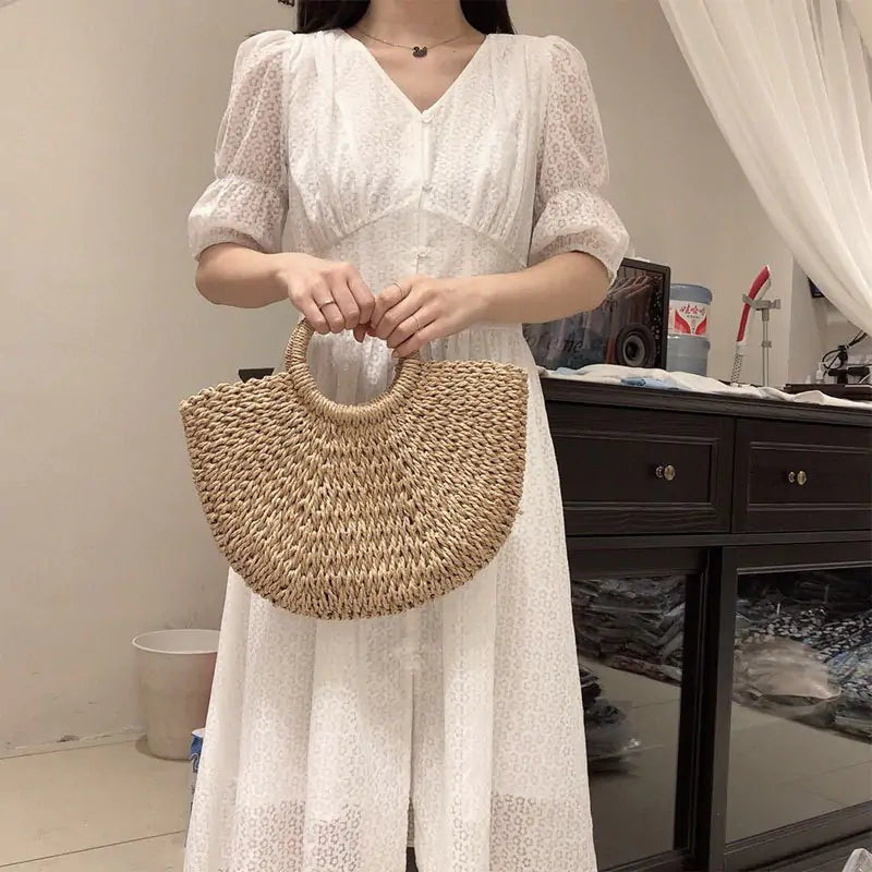 Artisan Woven Straw Bag