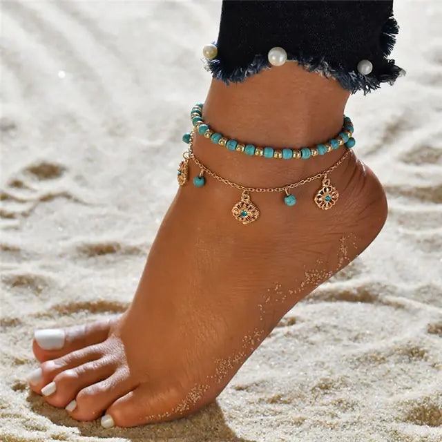 Turtle Symbol Pendant Foot Chain