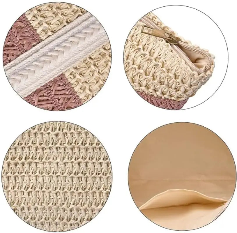 Straw Stripe Patterned Tote Bag