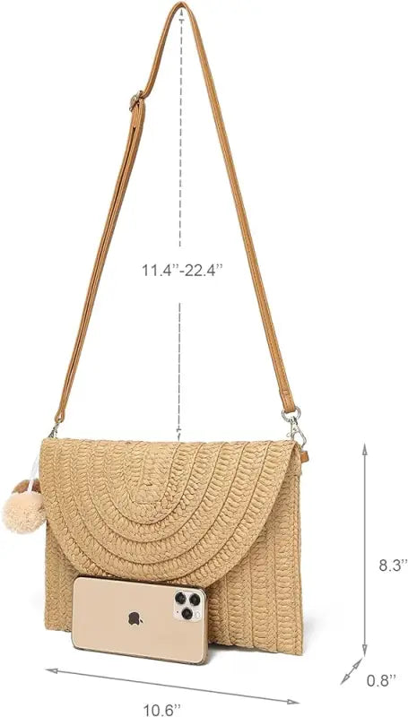 Straw Woven Raffia Envelope Women Clutch Bag