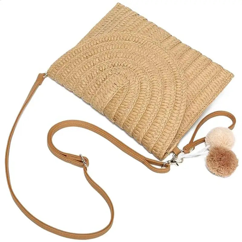 Straw Woven Raffia Envelope Women Clutch Bag