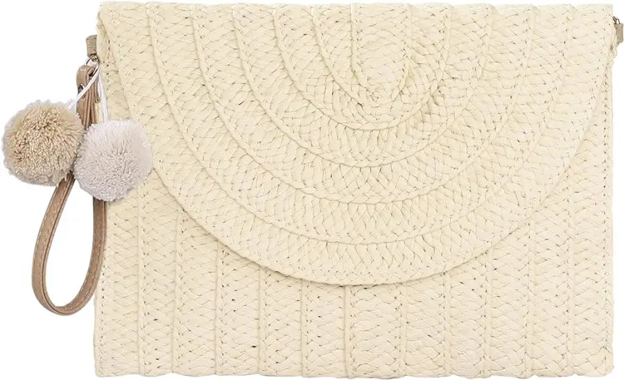 Straw Woven Raffia Envelope Women Clutch Bag