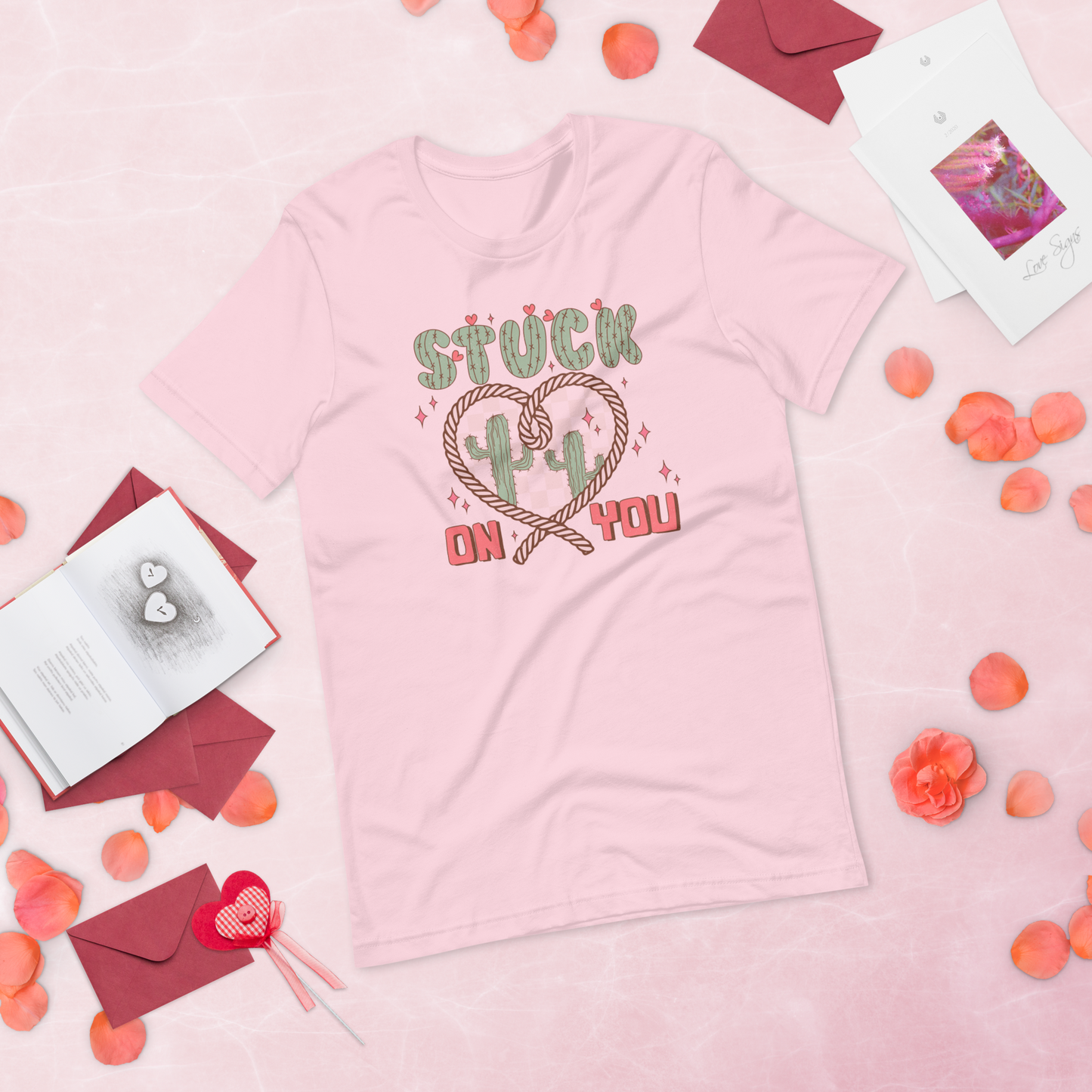 Stuck on You Western Style Cute Valentine's Day Unisex T-Shirt