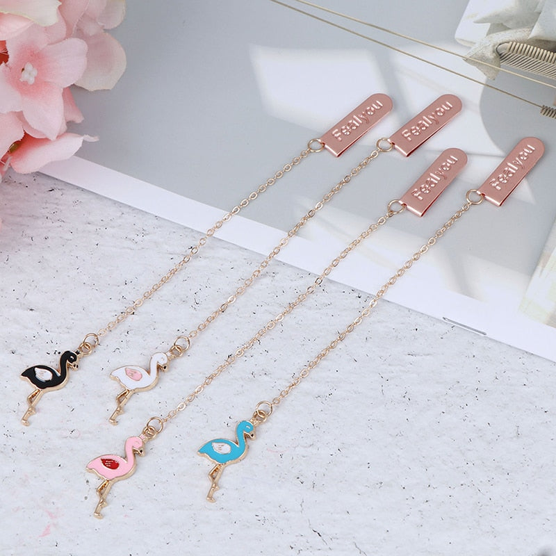1pc Kawaii Flamingo Metal Bookmark Cute Animals