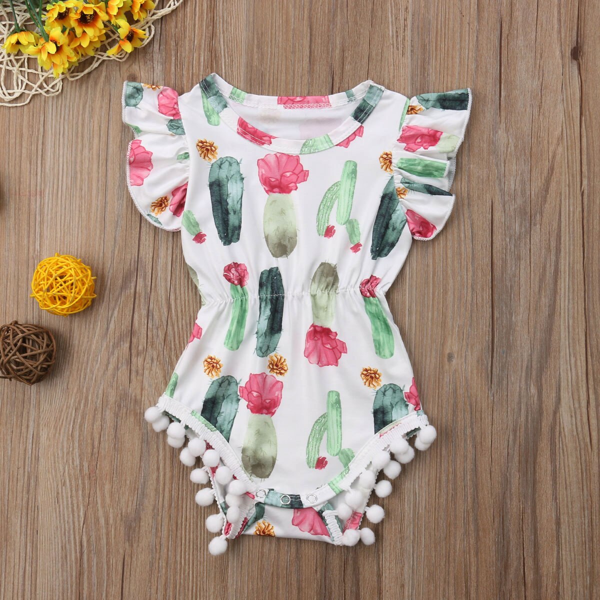 Newborn Kids Baby Girls Cactus Romper