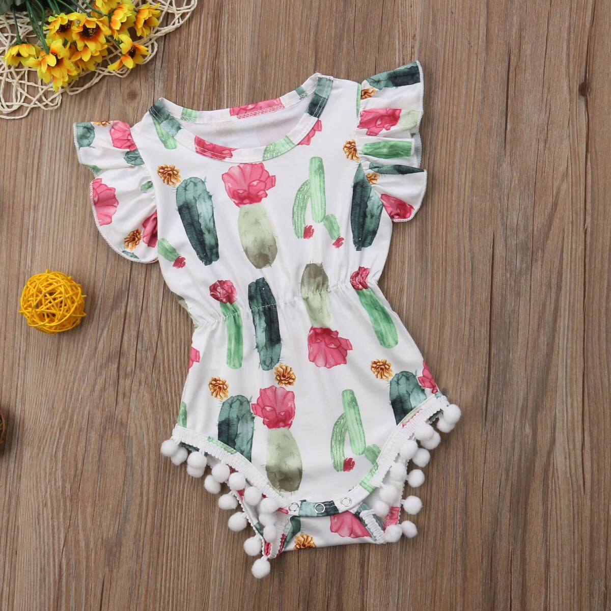 Newborn Kids Baby Girls Cactus Romper