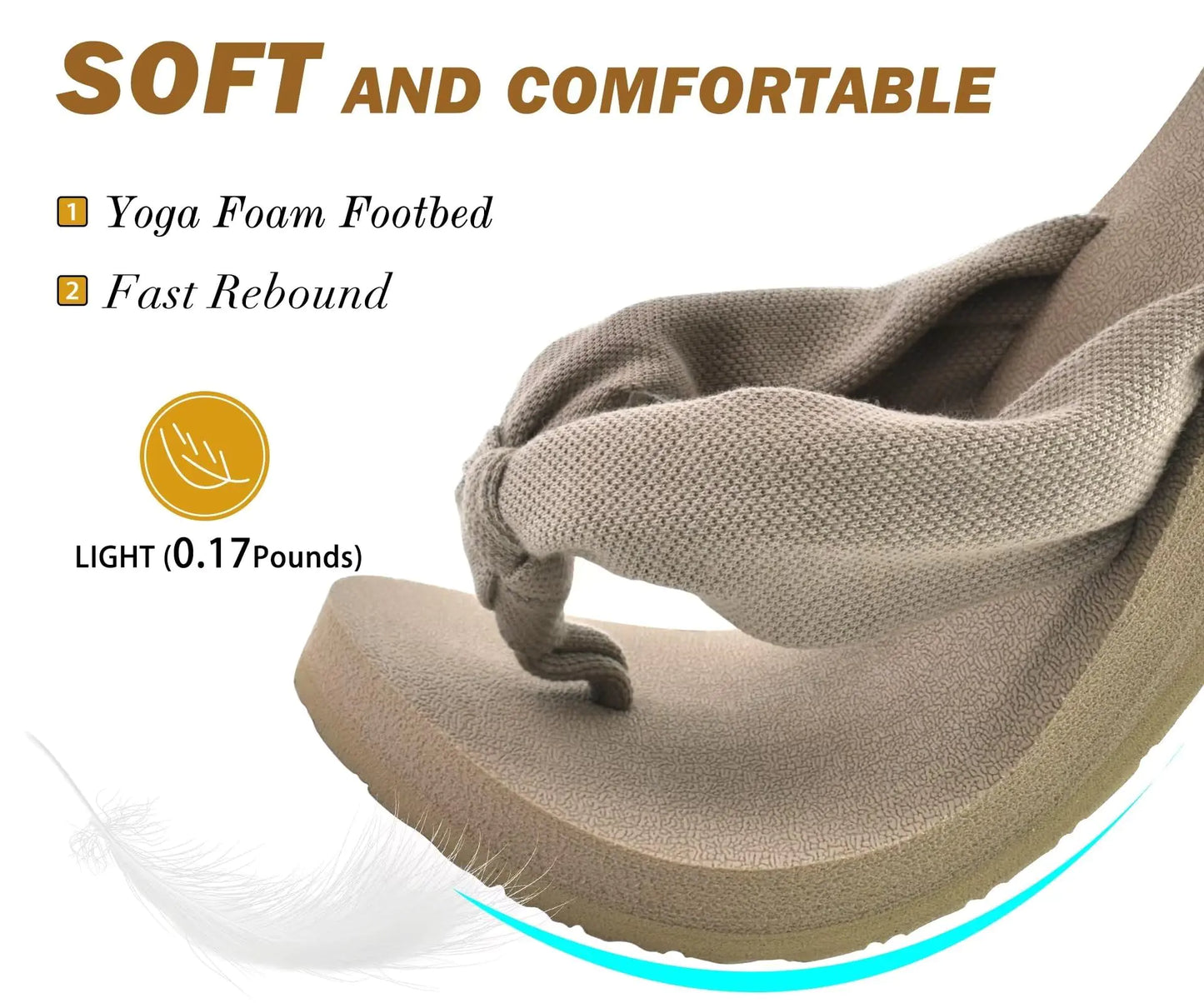 KuaiLu Women's Comfort Arch Support Flip Flops