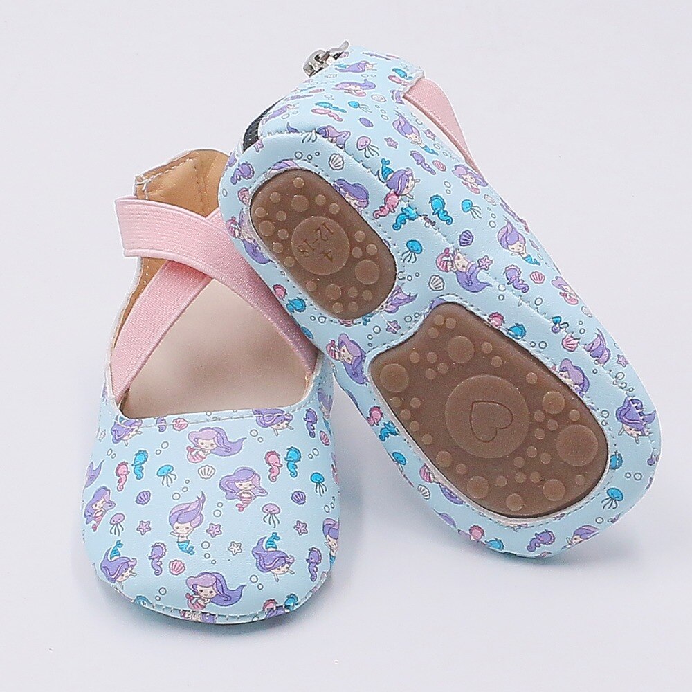 Newborn Baby Girls Shoes Mermaid Printed Ballet