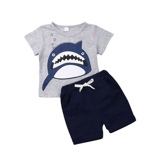 Newborn Toddler Baby Boy Infant Shark T-shirt
