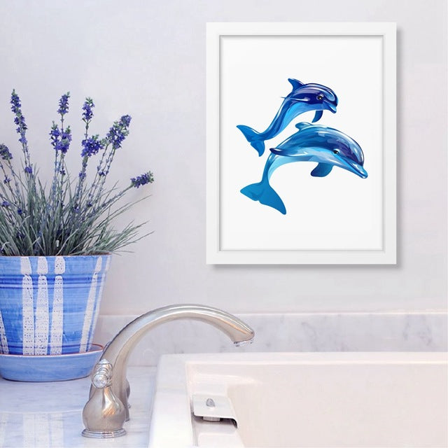 Ocean Animal Dolphin Print Wall Pictures Home