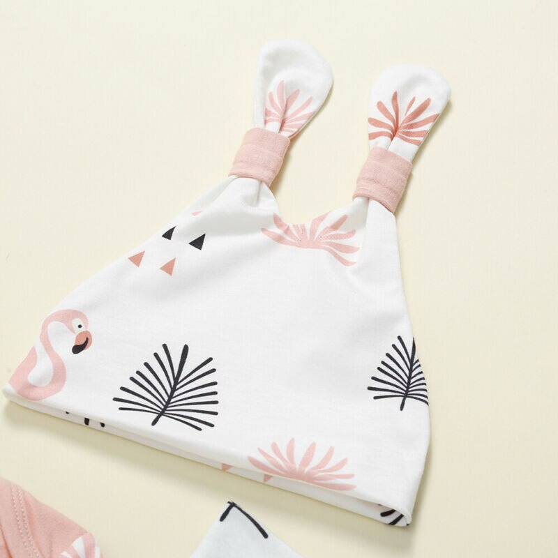 US 3Pcs Newborn Baby Girl Flower Flamingo Tops