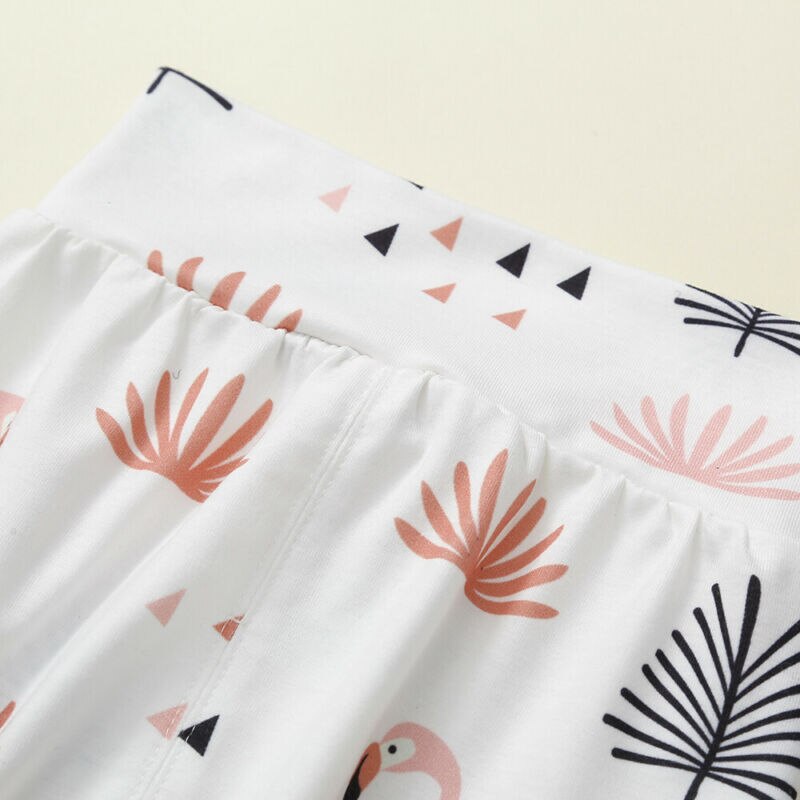 US 3Pcs Newborn Baby Girl Flower Flamingo Tops