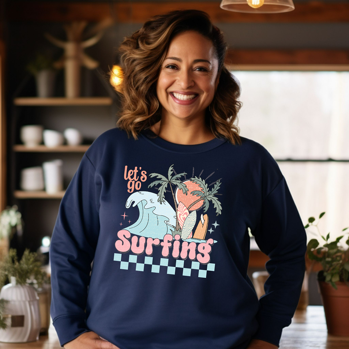 Let's Go Surfing Cozy Unisex Sweatshirt