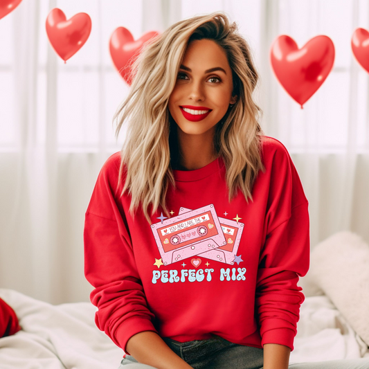 Perfect Mix Retro Vibes Valentine's Day Unisex Sweatshirt