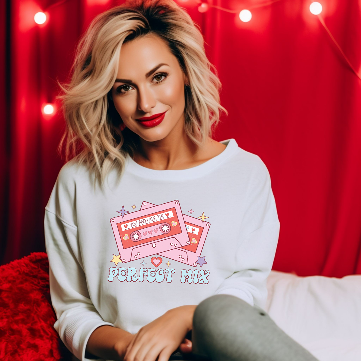 Perfect Mix Retro Vibes Valentine's Day Unisex Sweatshirt