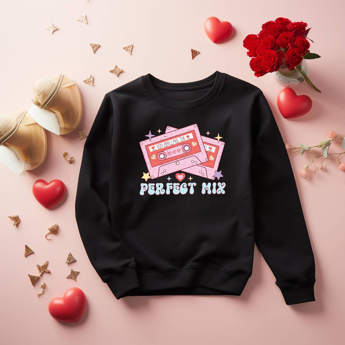 Perfect Mix Retro Vibes Valentine's Day Unisex Sweatshirt