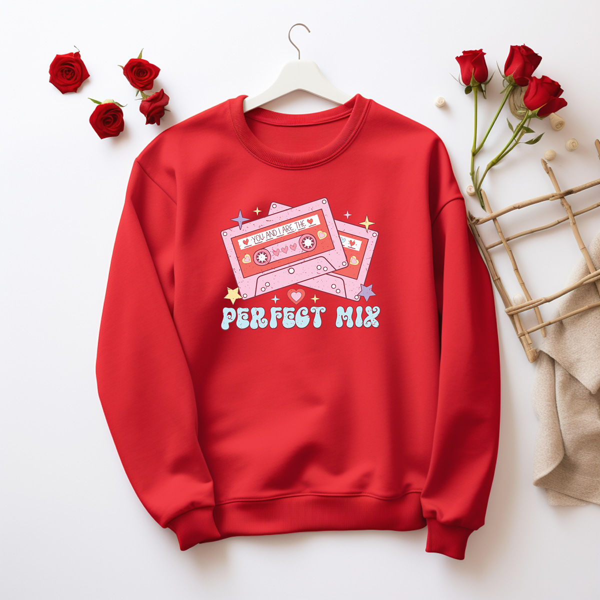 Perfect Mix Retro Vibes Valentine's Day Unisex Sweatshirt