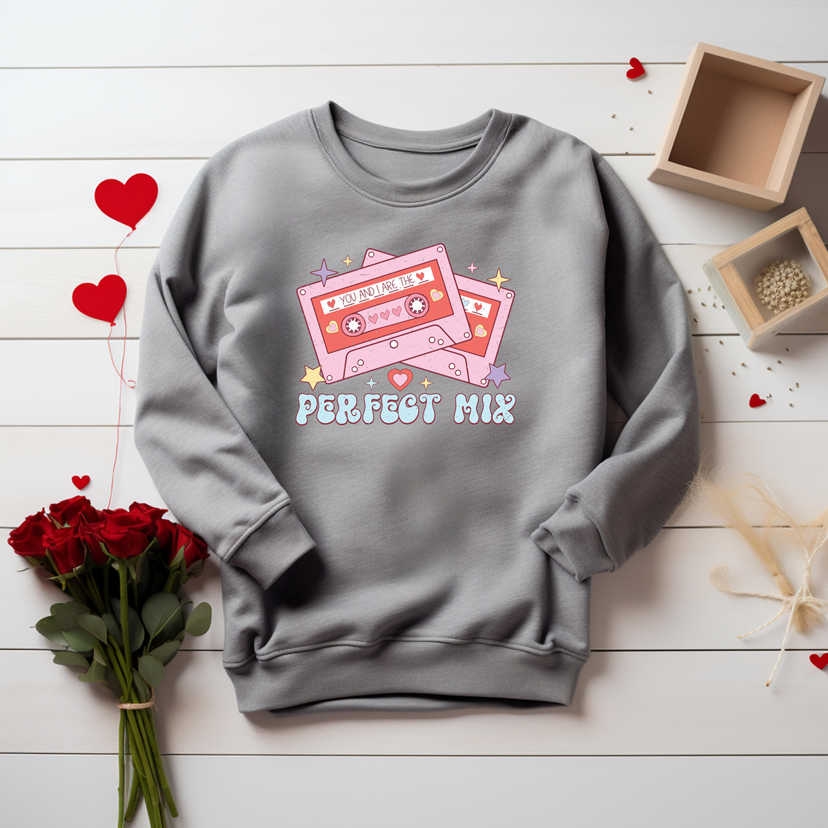 Perfect Mix Retro Vibes Valentine's Day Unisex Sweatshirt