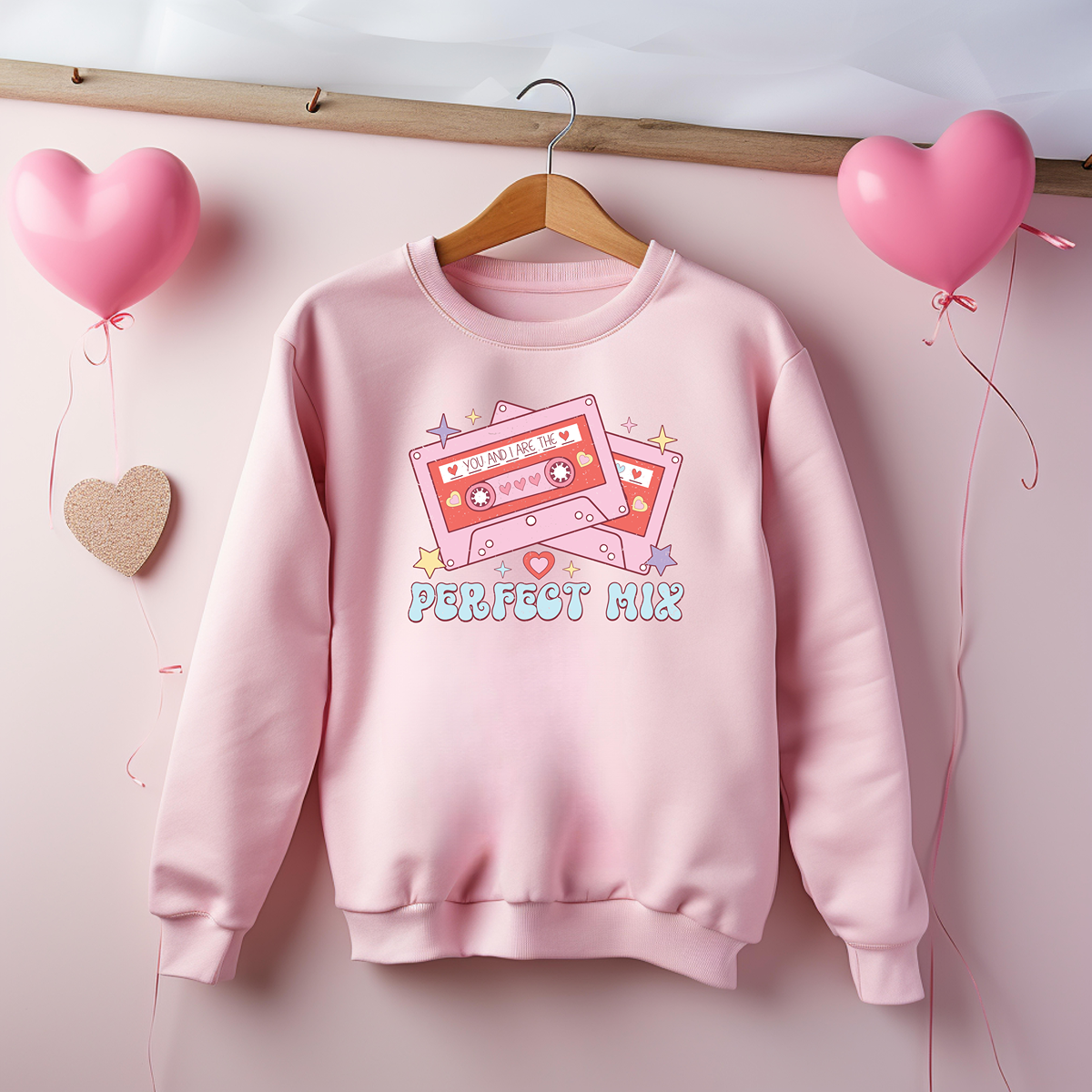 Perfect Mix Retro Vibes Valentine's Day Unisex Sweatshirt