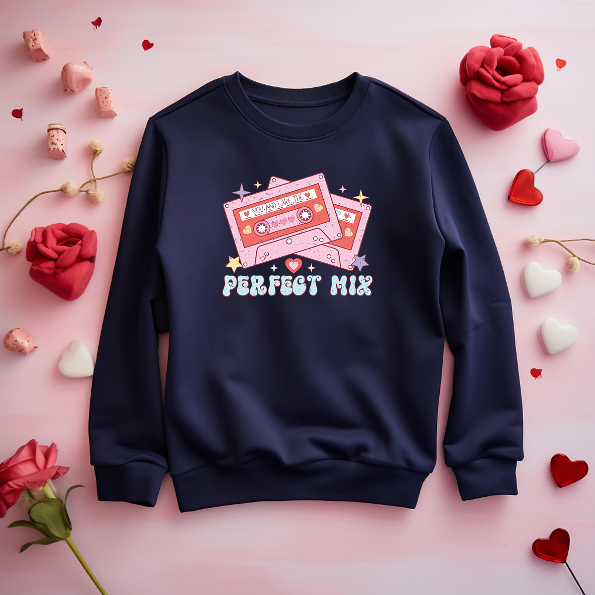 Perfect Mix Retro Vibes Valentine's Day Unisex Sweatshirt