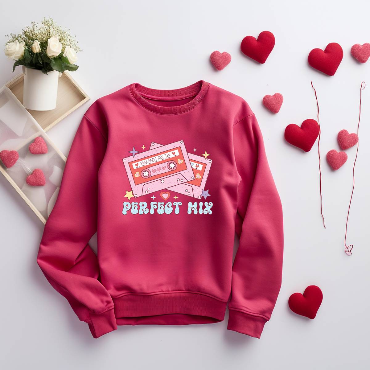 Perfect Mix Retro Vibes Valentine's Day Unisex Sweatshirt