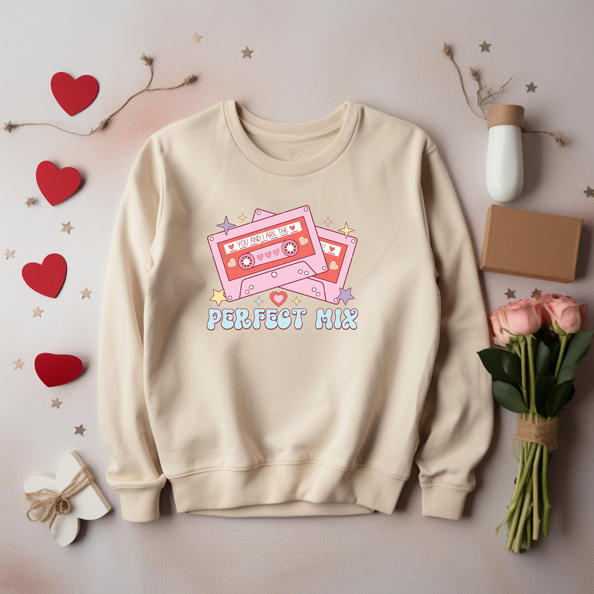 Perfect Mix Retro Vibes Valentine's Day Unisex Sweatshirt