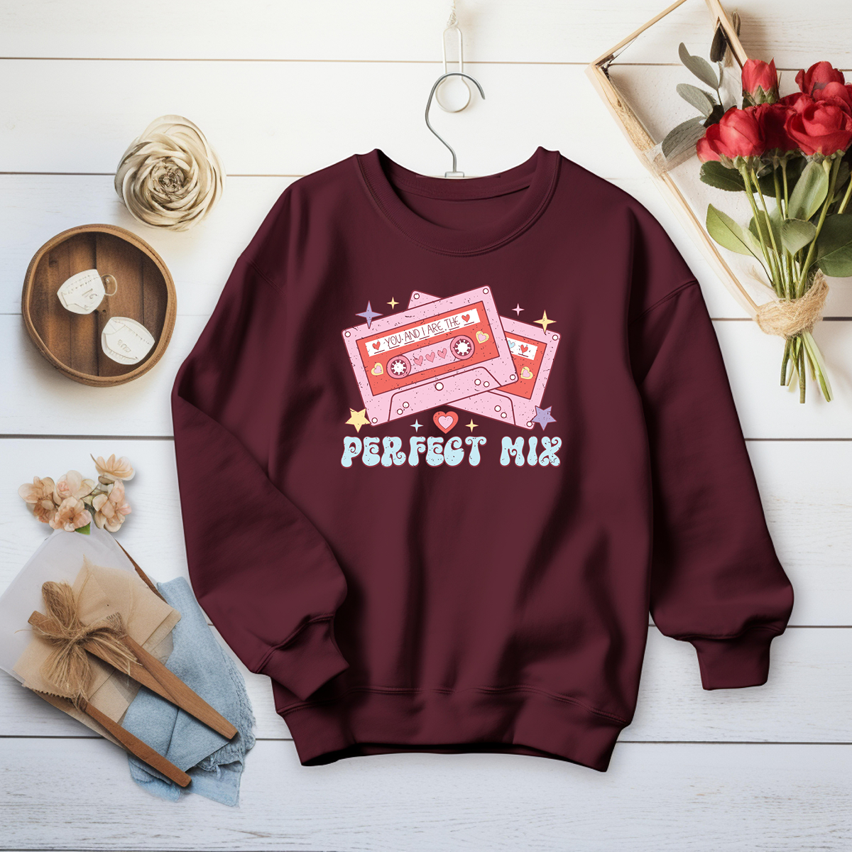 Perfect Mix Retro Vibes Valentine's Day Unisex Sweatshirt