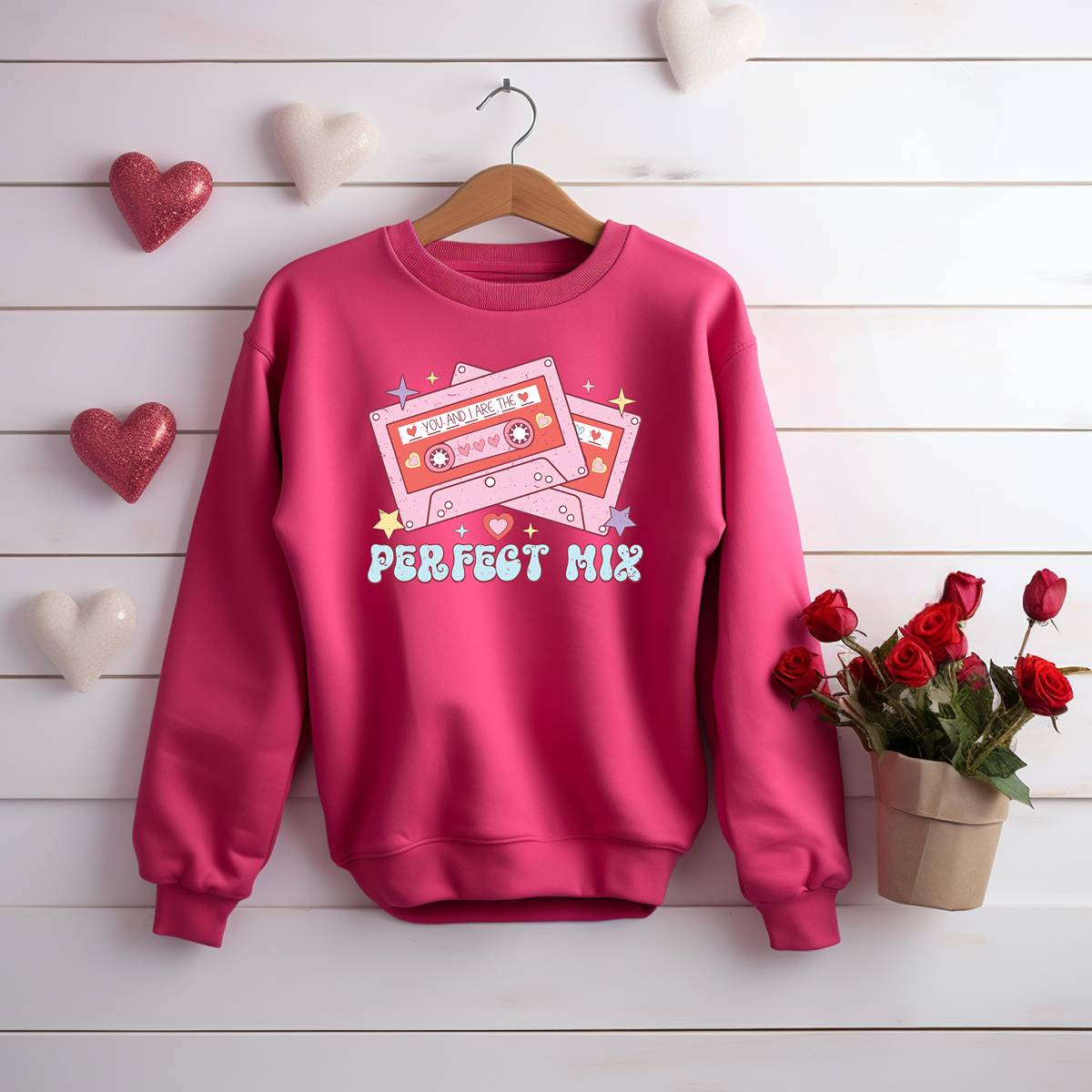 Perfect Mix Retro Vibes Valentine's Day Unisex Sweatshirt