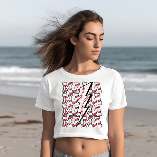 Baseball Mama Retro Vibes Women’s Crop Top