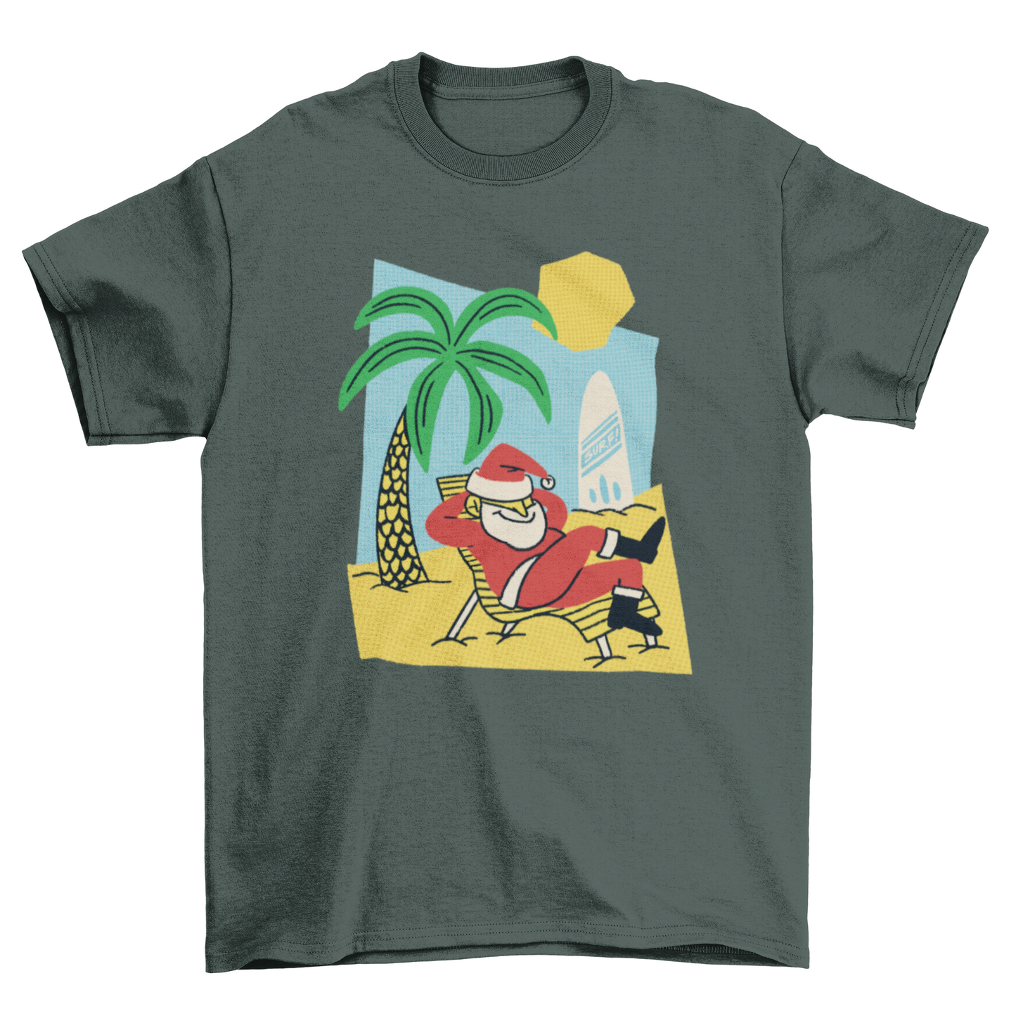 Great Fashion Summer Santa Claus Relaxing Beach Christmas Holiday