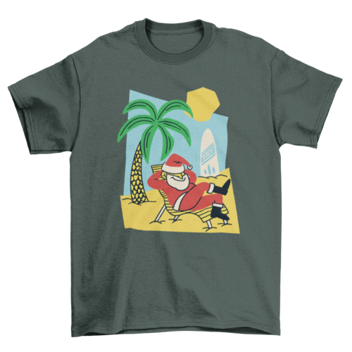 Great Fashion Summer Santa Claus Relaxing Beach Christmas Holiday