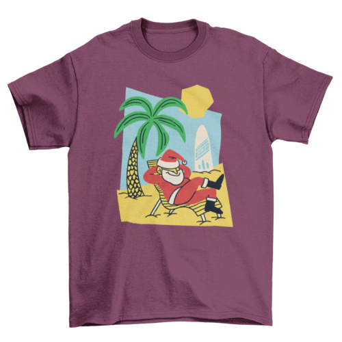 Great Fashion Summer Santa Claus Relaxing Beach Christmas Holiday