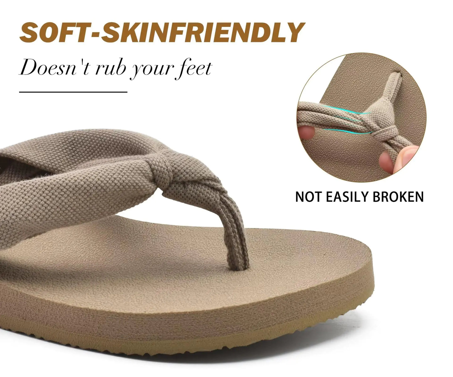 KuaiLu Women's Comfort Arch Support Flip Flops