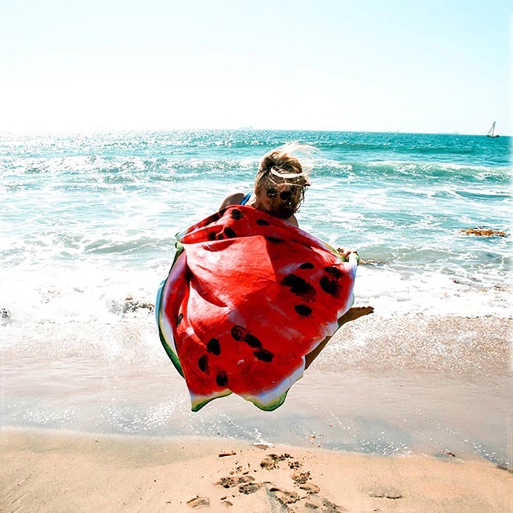 Watermelon Round Beach Towel