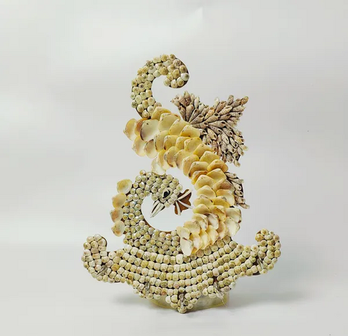 Multicolor Sea Shell Peacock Key Holder for key Hanging with 5 Hooks
