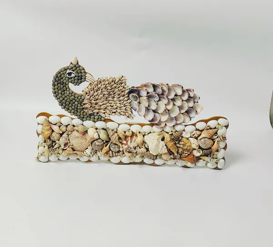 Multicolor Sea Shell Peacock Key Holder