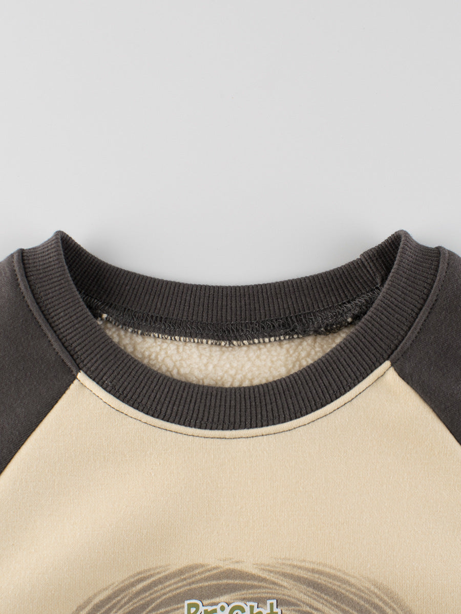 Baby Boy Kids Letters Pattern Crew Neck Long Sleeves Warm Cozy