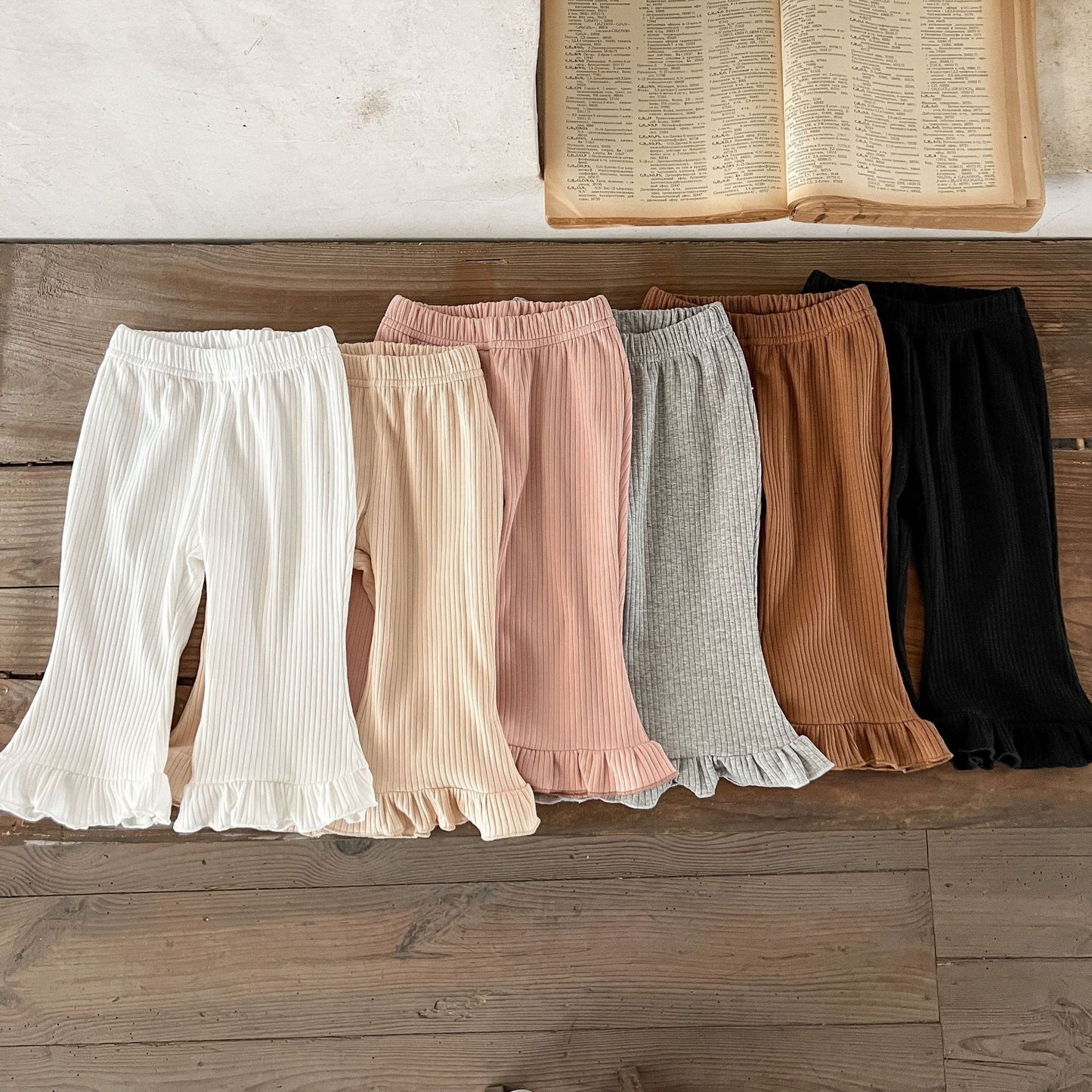 Baby Solid Color Elastic Cotton Comfy Flared Pants