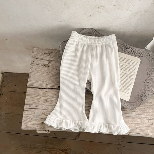 Baby Solid Color Elastic Cotton Comfy Flared Pants