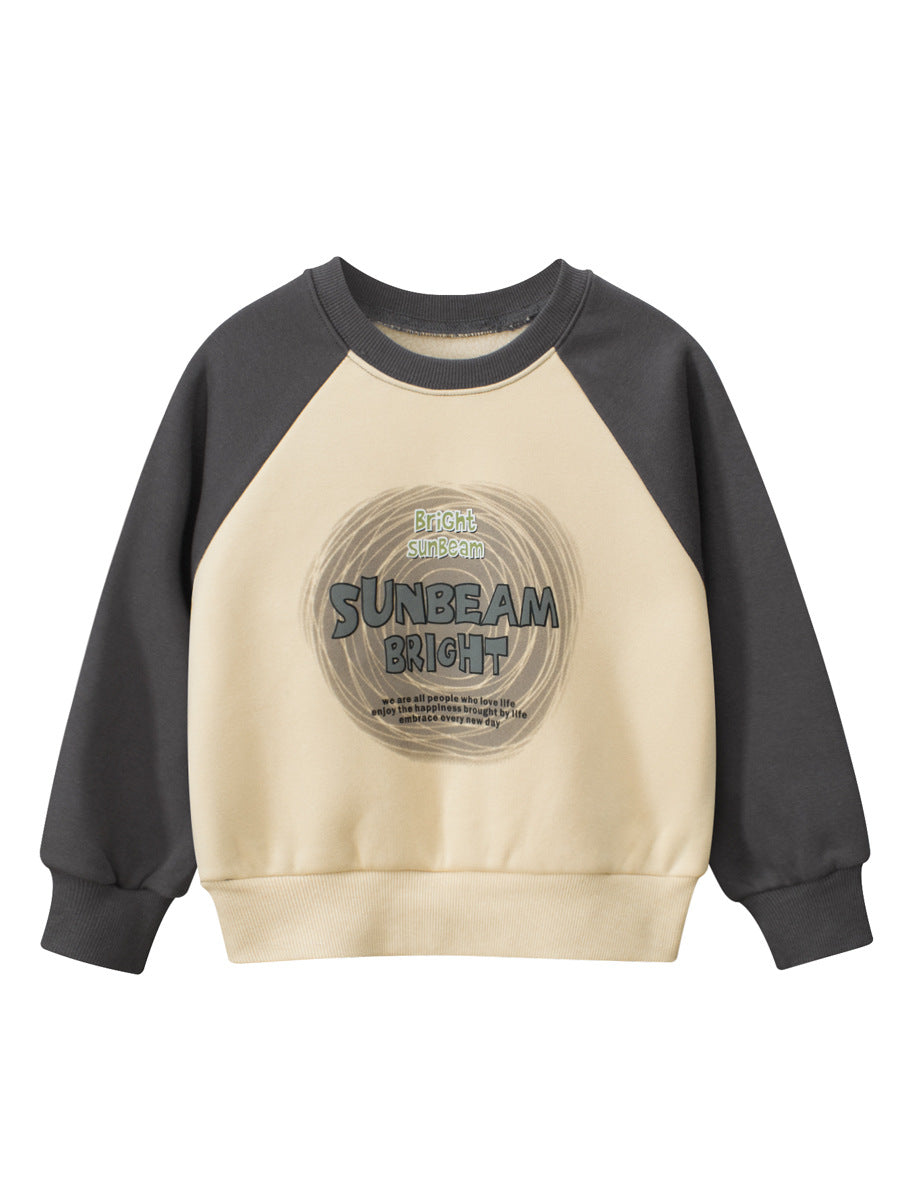 Baby Boy Kids Letters Pattern Crew Neck Long Sleeves Warm Cozy