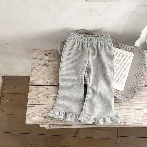 Baby Solid Color Elastic Cotton Comfy Flared Pants